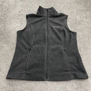 Columbia Benton Springs Fleece Vest Womens Large Dark Gray Full Zip Outdoor